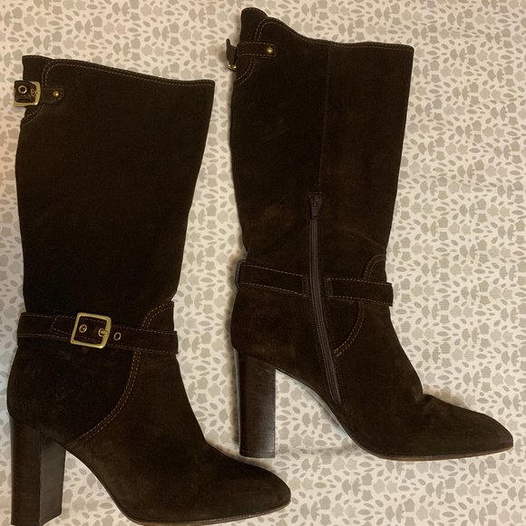 Coach Robynn Mid Calf Suede Boots - Picture 1 of 2